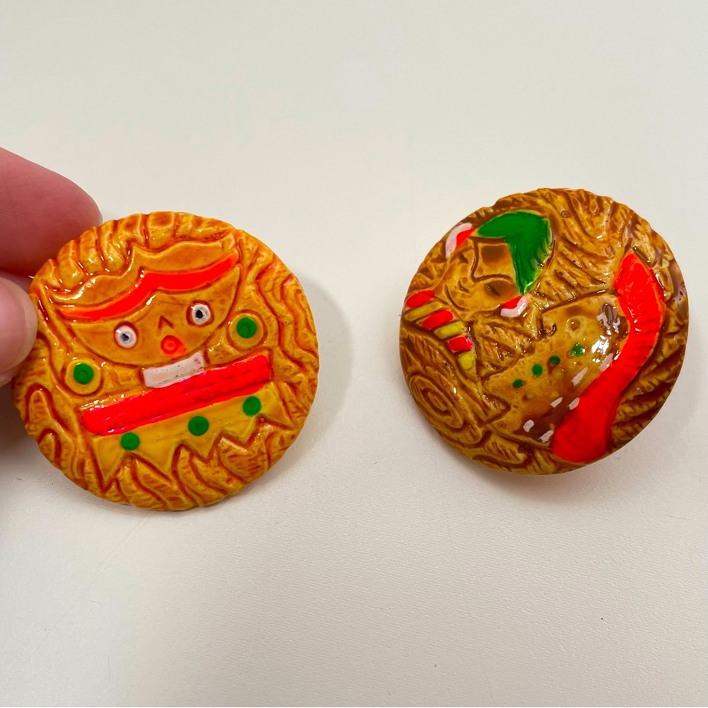 Vintage HAWAIIAN Real Wood Painted Summer Boho Tropical Vacation Beach Earrings